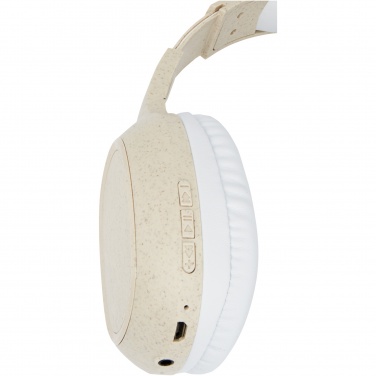 Logo trade corporate gift photo of: Riff wheat straw Bluetooth® headphones with microphone