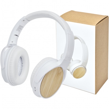 Logo trade promotional items picture of: Athos bamboo Bluetooth® headphones with microphone