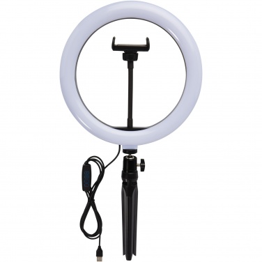 Logo trade promotional gifts image of: Studio ring light for selfies and vlogging with phone holder and tripod