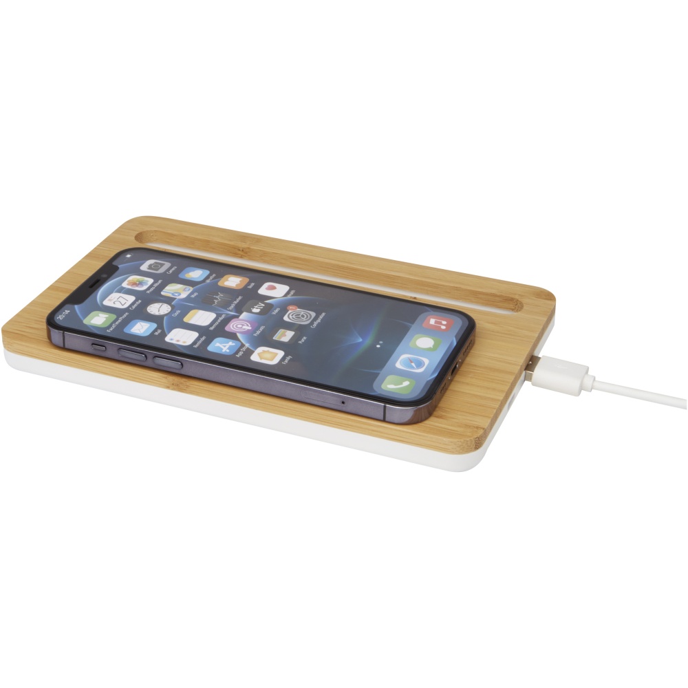 Logo trade promotional merchandise image of: Medake 10W bamboo wireless charger