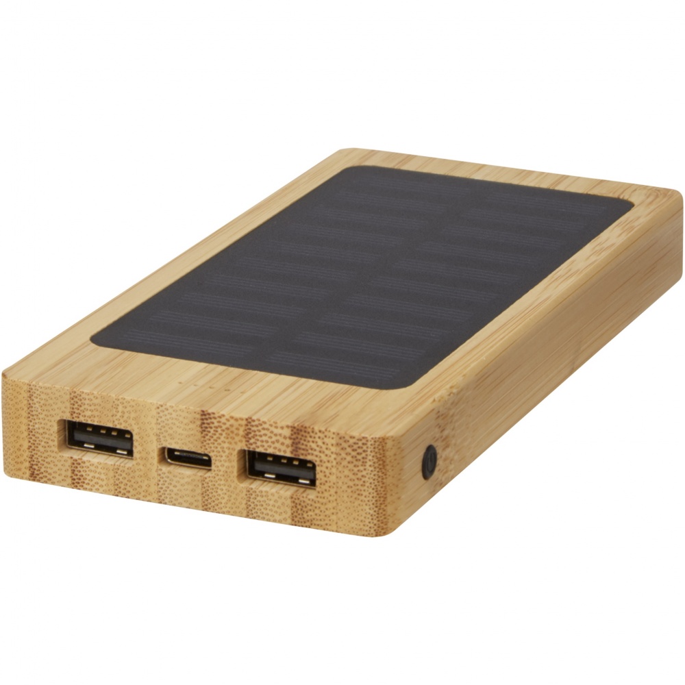 Logo trade promotional products image of: Alata 8000 mAh bamboo solar power bank