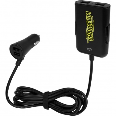 Logo trade promotional merchandise picture of: Pilot dual car charger with QC 3.0 dual back seat extended charger