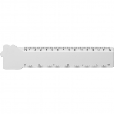 Logotrade promotional item image of: Tait 15 cm house-shaped recycled plastic ruler