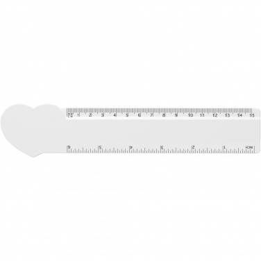 Logotrade promotional gift image of: Tait 15 cm heart-shaped recycled plastic ruler