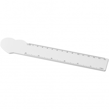 Logotrade promotional gift picture of: Tait 15 cm heart-shaped recycled plastic ruler