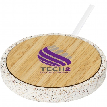 Logotrade corporate gift image of: Terrazzo 10W wireless bamboo charging pad