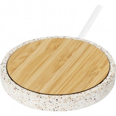 Logotrade promotional product image of: Terrazzo 10W wireless bamboo charging pad