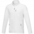 Amber men's GRS recycled full zip fleece jacket, White