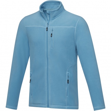 Logo trade promotional merchandise image of: Amber men's GRS recycled full zip fleece jacket