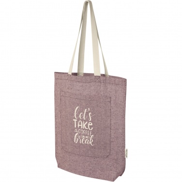 Logo trade advertising products image of: Pheebs 150 g/m² recycled cotton tote bag with front pocket 9L