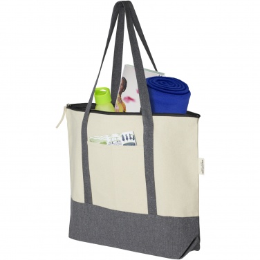 Logotrade advertising product image of: Repose 320 g/m² recycled cotton zippered tote bag 10L