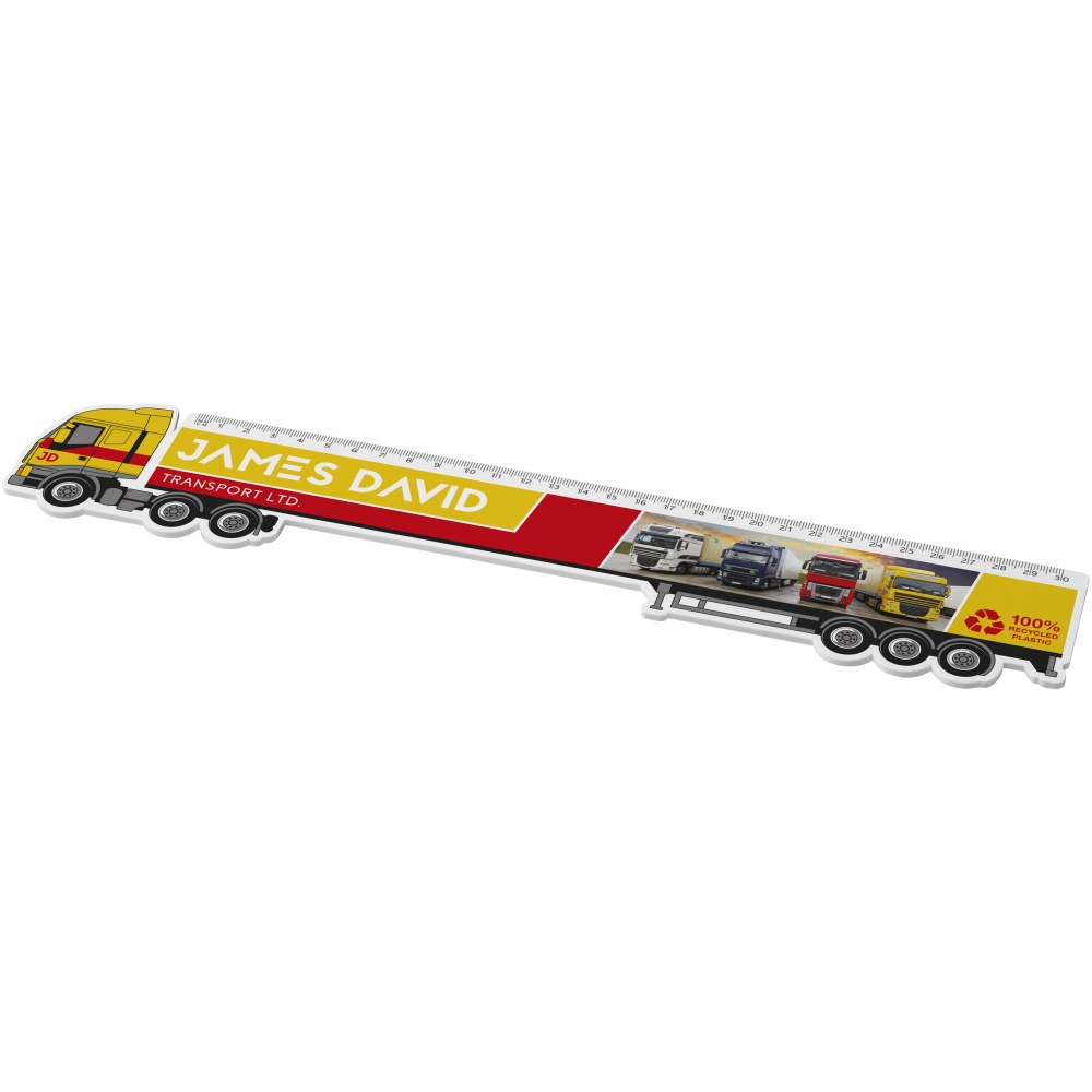 Logotrade corporate gift image of: Tait 30cm lorry-shaped recycled plastic ruler