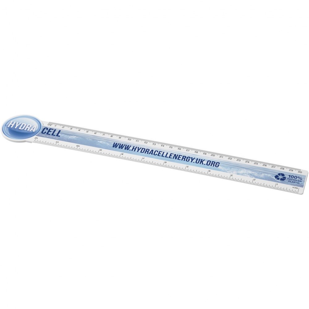 Logo trade promotional merchandise picture of: Tait 30cm circle-shaped recycled plastic ruler