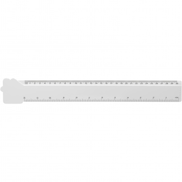 Logo trade promotional merchandise photo of: Tait 30cm house-shaped recycled plastic ruler