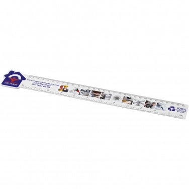 Logo trade business gift photo of: Tait 30cm house-shaped recycled plastic ruler