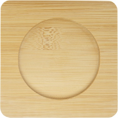 Logotrade promotional merchandise image of: Manti 2-piece 250 ml double-wall glass cup with bamboo coaster 