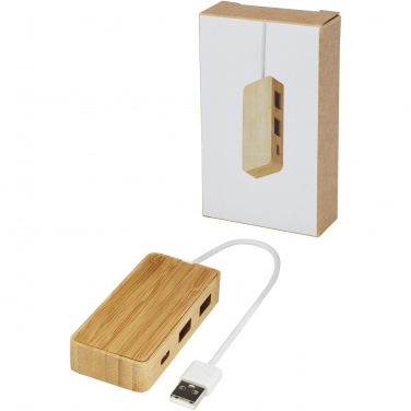 Logo trade promotional merchandise photo of: Tapas bamboo USB hub