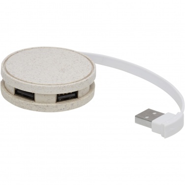 Logotrade corporate gift picture of: Kenzu wheat straw USB hub