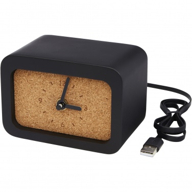 Logo trade business gifts image of: Momento wireless limestone charging desk clock