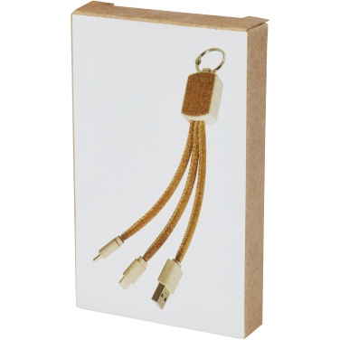 Logotrade advertising product image of: Bates wheat straw and cork 3-in-1 charging cable