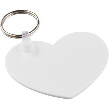 Logo trade promotional merchandise image of: Tait heart-shaped recycled keychain