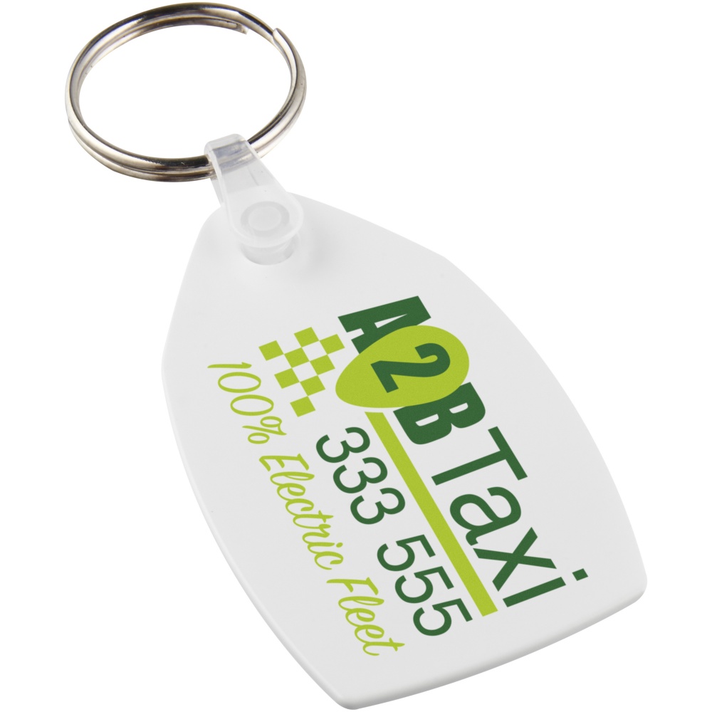 Logo trade promotional giveaways picture of: Tait rectangular-shaped recycled keychain