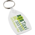 Tait rectangular-shaped recycled keychain, White