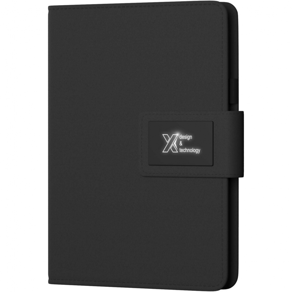 Logotrade promotional merchandise image of: SCX.design O16 A5 light-up notebook power bank