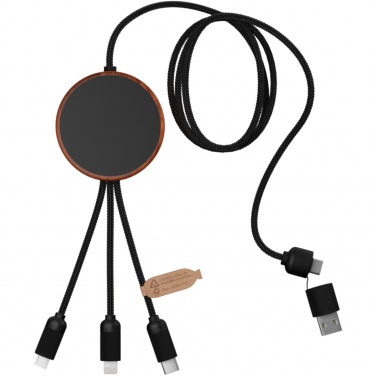 Logo trade promotional gift photo of: SCX.design C40 5-in-1 rPET light-up logo charging cable and 10W charging pad