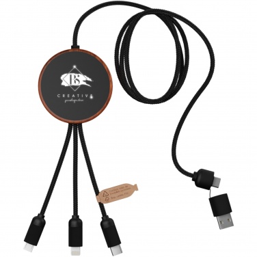 Logotrade promotional gift picture of: SCX.design C40 5-in-1 rPET light-up logo charging cable and 10W charging pad