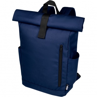 Logo trade promotional merchandise picture of: Byron 15.6" GRS RPET roll-top backpack 18L