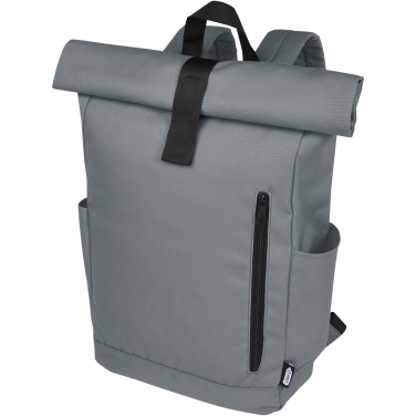 Logo trade promotional gifts image of: Byron 15.6" GRS RPET roll-top backpack 18L