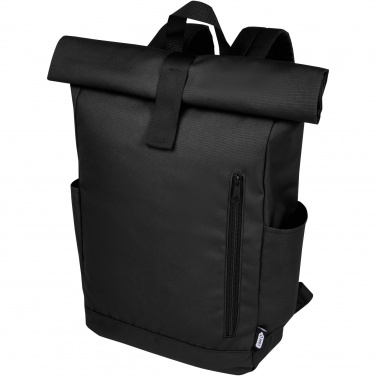 Logo trade promotional giveaway photo of: Byron 15.6" GRS RPET roll-top backpack 18L