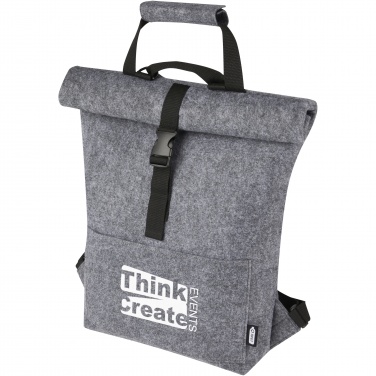 Logo trade promotional merchandise photo of: Felta GRS recycled felt roll-top bike bag 13L