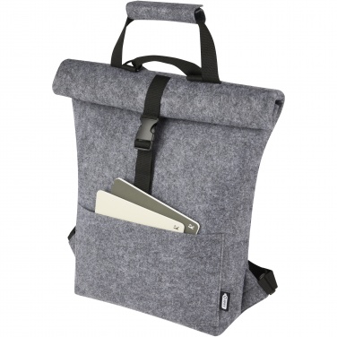 Logo trade promotional merchandise picture of: Felta GRS recycled felt roll-top bike bag 13L