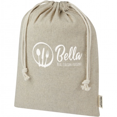 Logo trade promotional gifts picture of: Pheebs 150 g/m² GRS recycled cotton gift bag large 4L