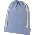 Pheebs 150 g/m² GRS recycled cotton gift bag large 4L, Heather blue