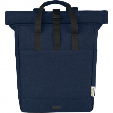 Logo trade advertising products image of: Joey 15” GRS recycled canvas rolltop laptop backpack 15L