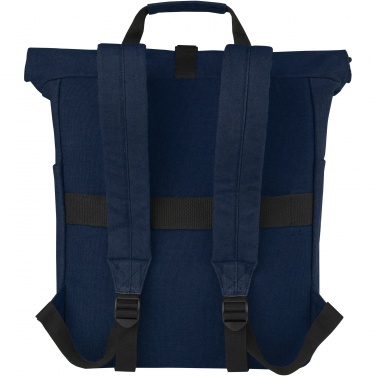 Logo trade promotional giveaway photo of: Joey 15” GRS recycled canvas rolltop laptop backpack 15L