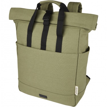 Logotrade promotional gift image of: Joey 15” GRS recycled canvas rolltop laptop backpack 15L