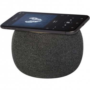 Logotrade promotional gift image of: Ecofiber bamboo/RPET Bluetooth® speaker and wireless charging pad