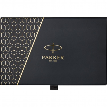 Logo trade promotional item photo of: Parker IM achromatic ballpoint and rollerball pen set with gift box