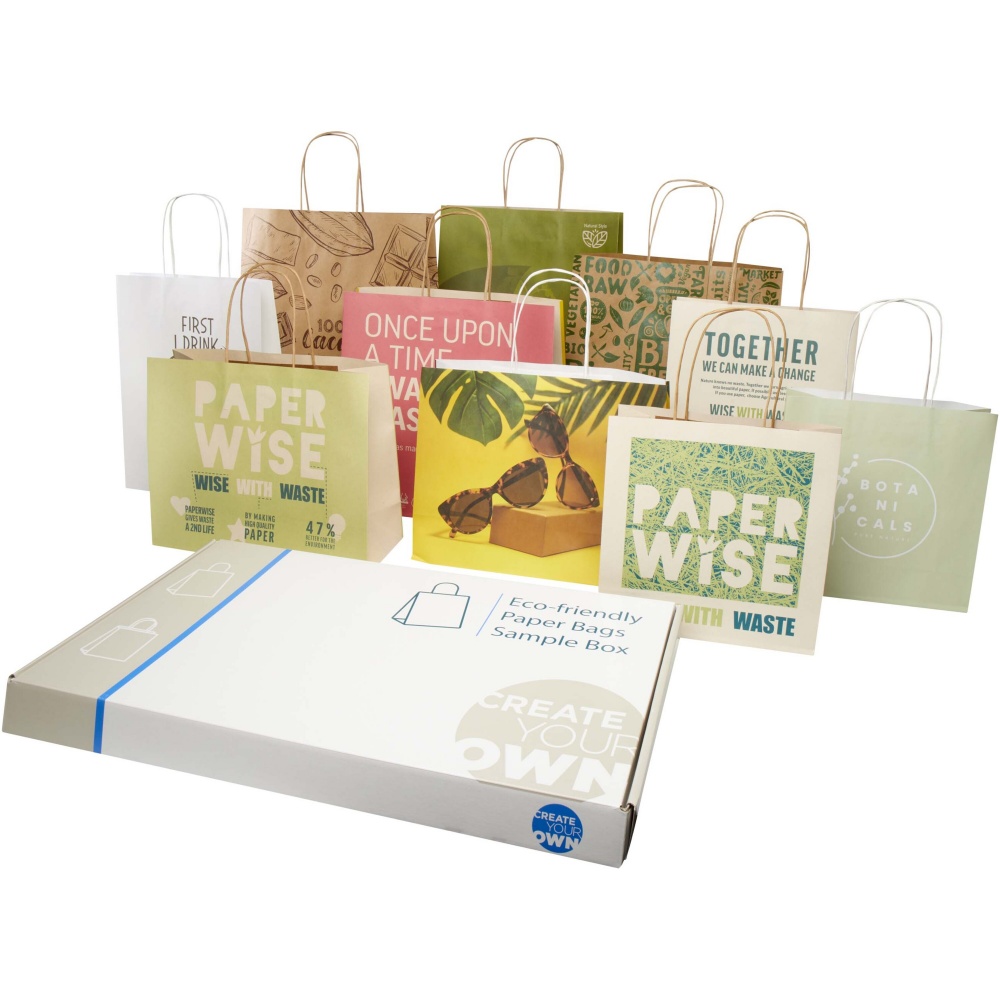 Logo trade business gifts image of: Agricultural waste and kraft paper bags sample box