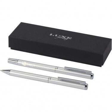 Logo trade promotional merchandise image of: Lucetto recycled aluminium ballpoint and rollerball pen gift set