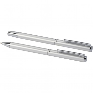 Logo trade promotional merchandise photo of: Lucetto recycled aluminium ballpoint and rollerball pen gift set