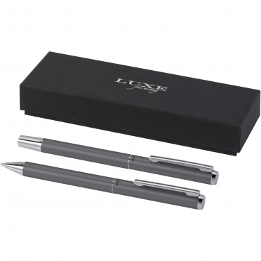 Logotrade promotional merchandise photo of: Lucetto recycled aluminium ballpoint and rollerball pen gift set