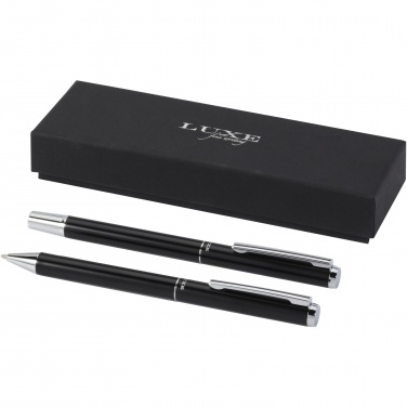 Logotrade promotional gift picture of: Lucetto recycled aluminium ballpoint and rollerball pen gift set