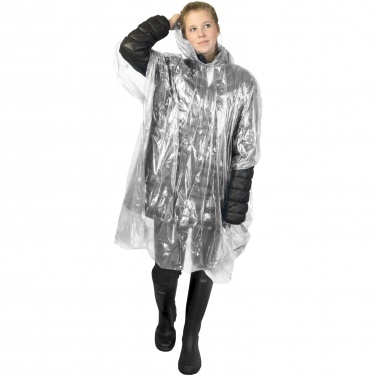 Logotrade advertising product picture of: Mayan recycled plastic disposable rain poncho with storage pouch