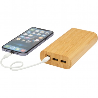 Logo trade corporate gifts image of: Tulda 20.000 mAh bamboo power bank