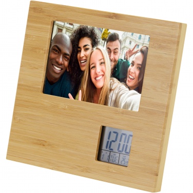 Logo trade promotional item photo of: Sasa bamboo photo frame with thermometer